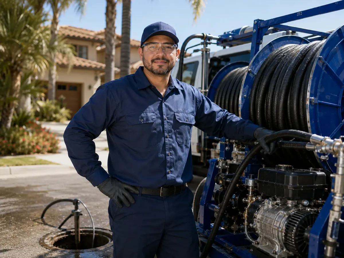 Hydro jet sewer cleaning in Tecate